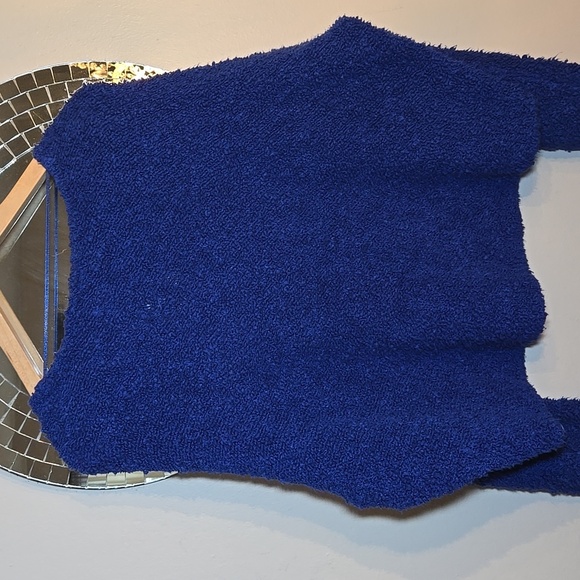 Free People Popcorn Oversized Cropped V-Neck Pullover Sweater NWOT - Picture 9 of 13